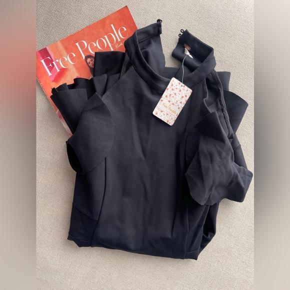 New Free People Sweet Talk Frill Mini Dress In Black Size M - Picture 13 of 13